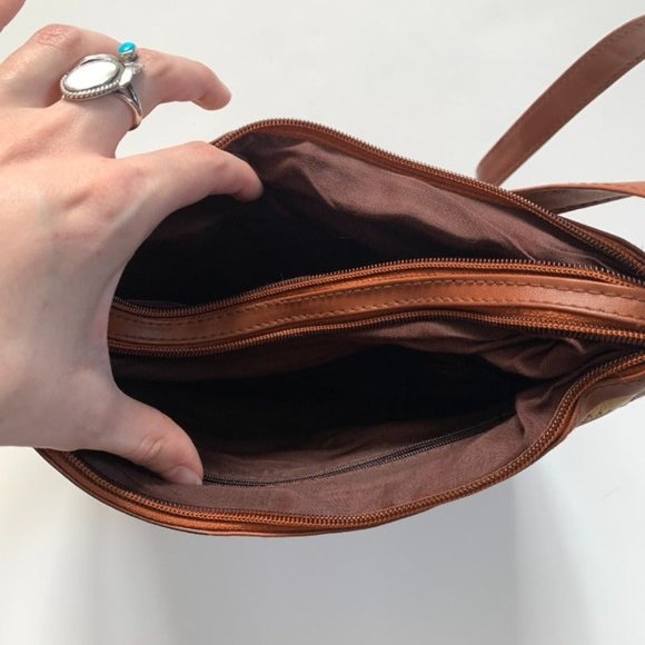 Retro brown patchwork leather purse - Picture 4 of 11